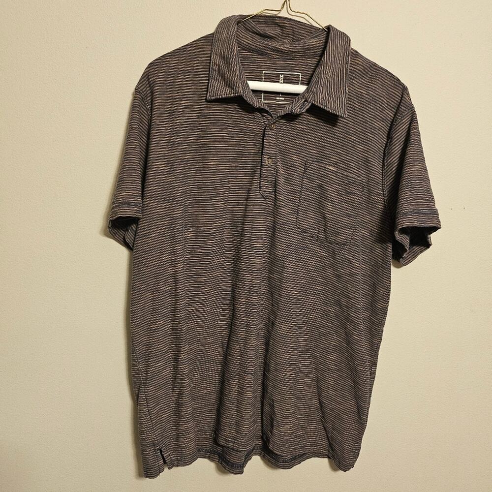 Mutual Weave Polo Blue and Orange Large